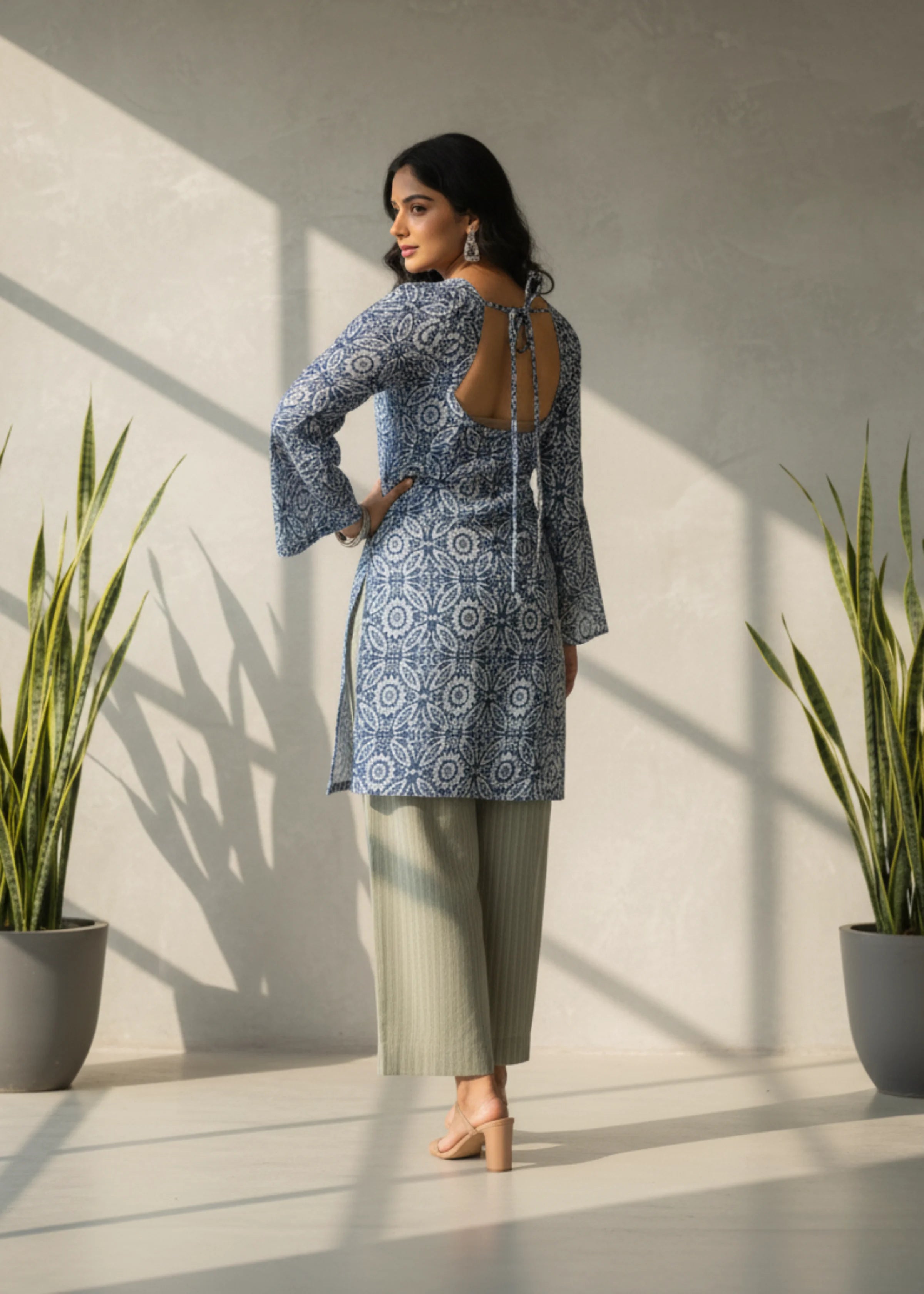 Beautiful Rayon Printed Kurti with Flared Sleeves