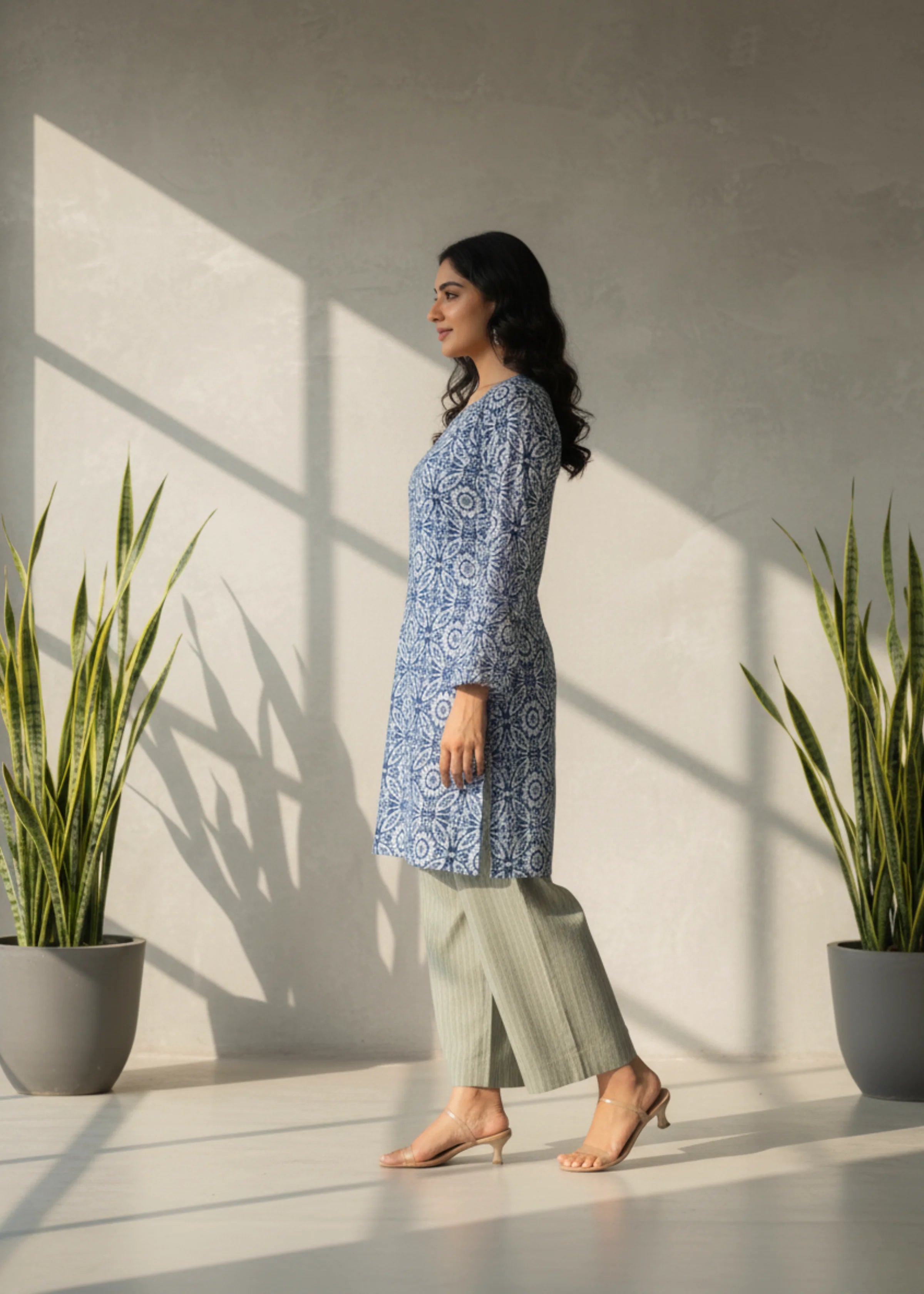 Beautiful Rayon Printed Kurti with Flared Sleeves