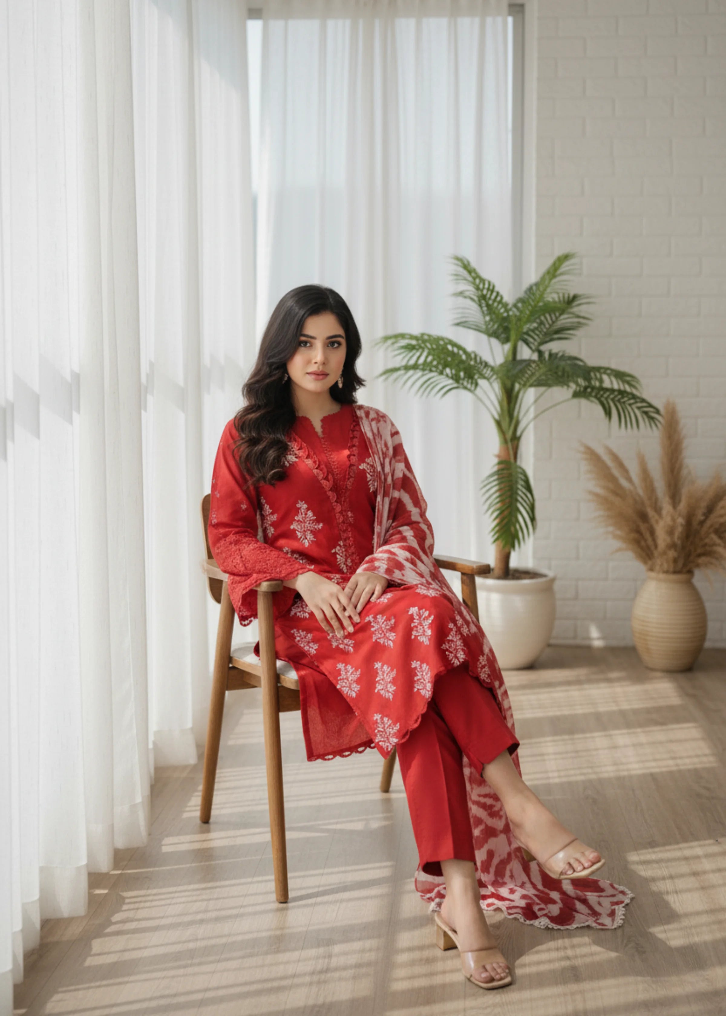 Elegant Maroon Designer Kurta Pant Set with Embroidery and Lace Detailing
