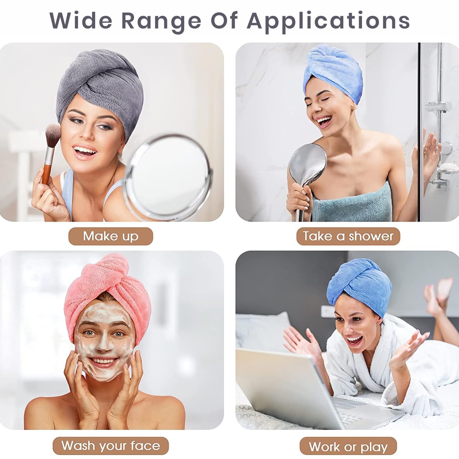 Microfiber Hair Towel Wrap for Women