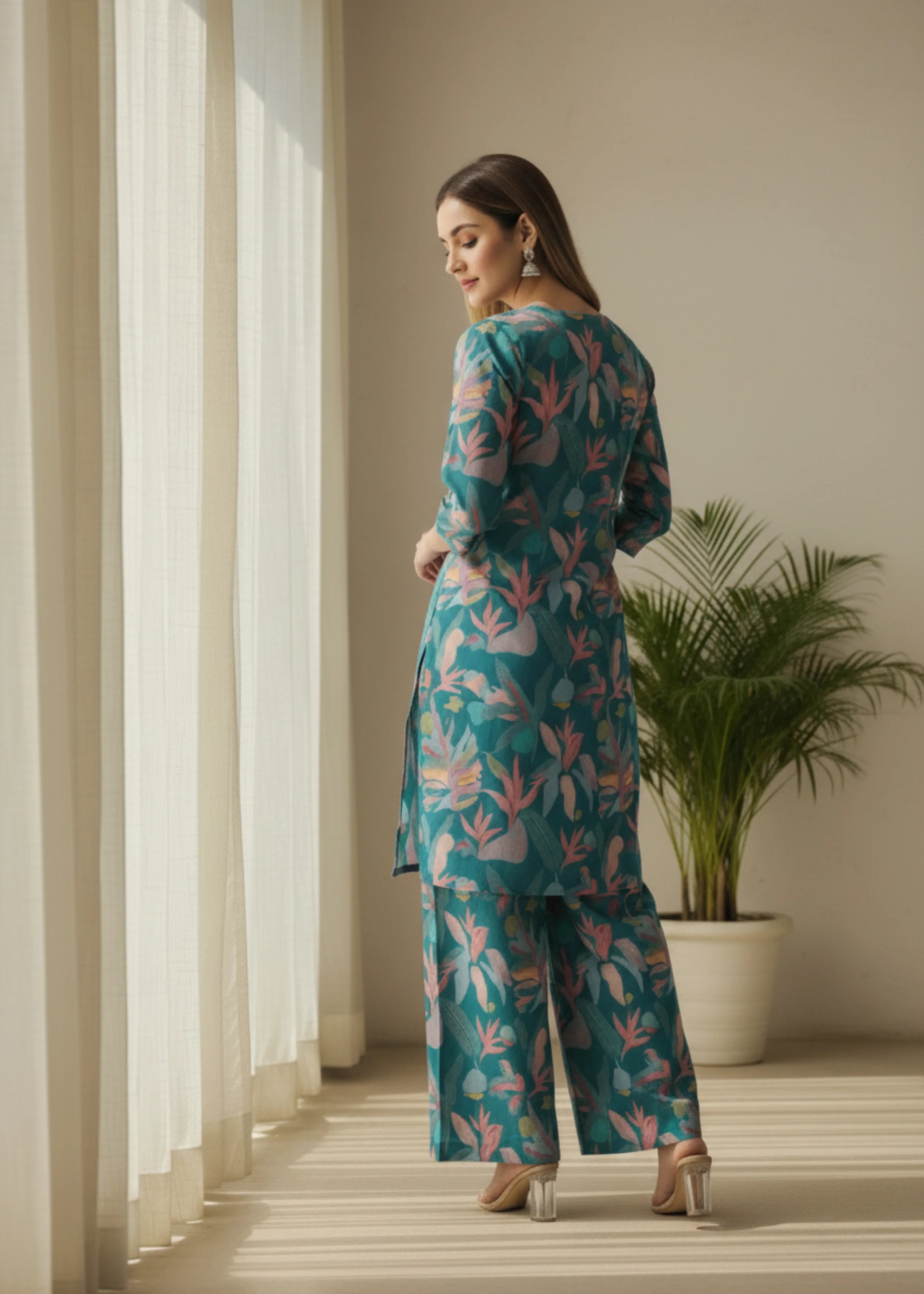 Premium Cotton Blend Floral Print Co-Ord Set for Women