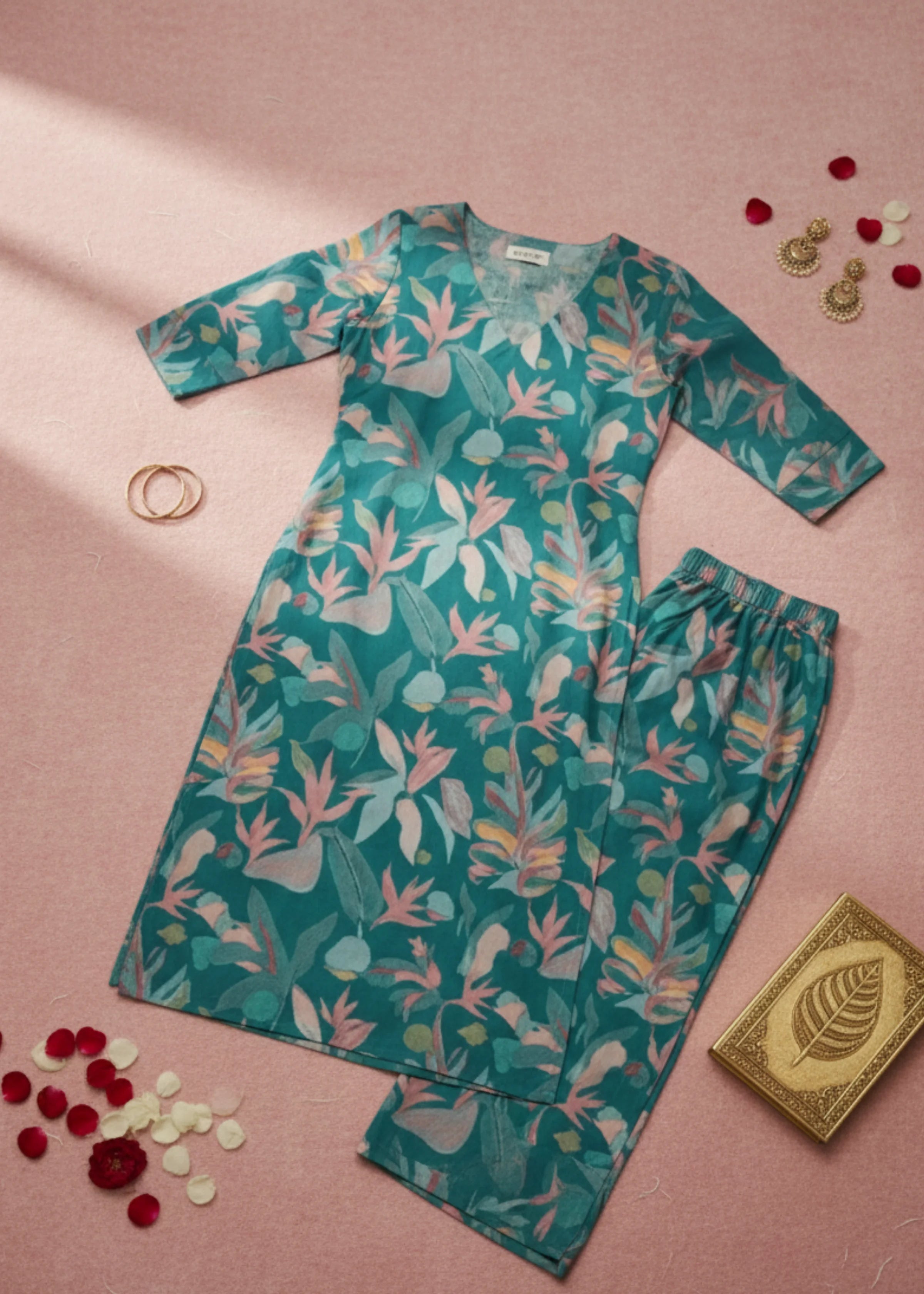 Premium Cotton Blend Floral Print Co-Ord Set for Women