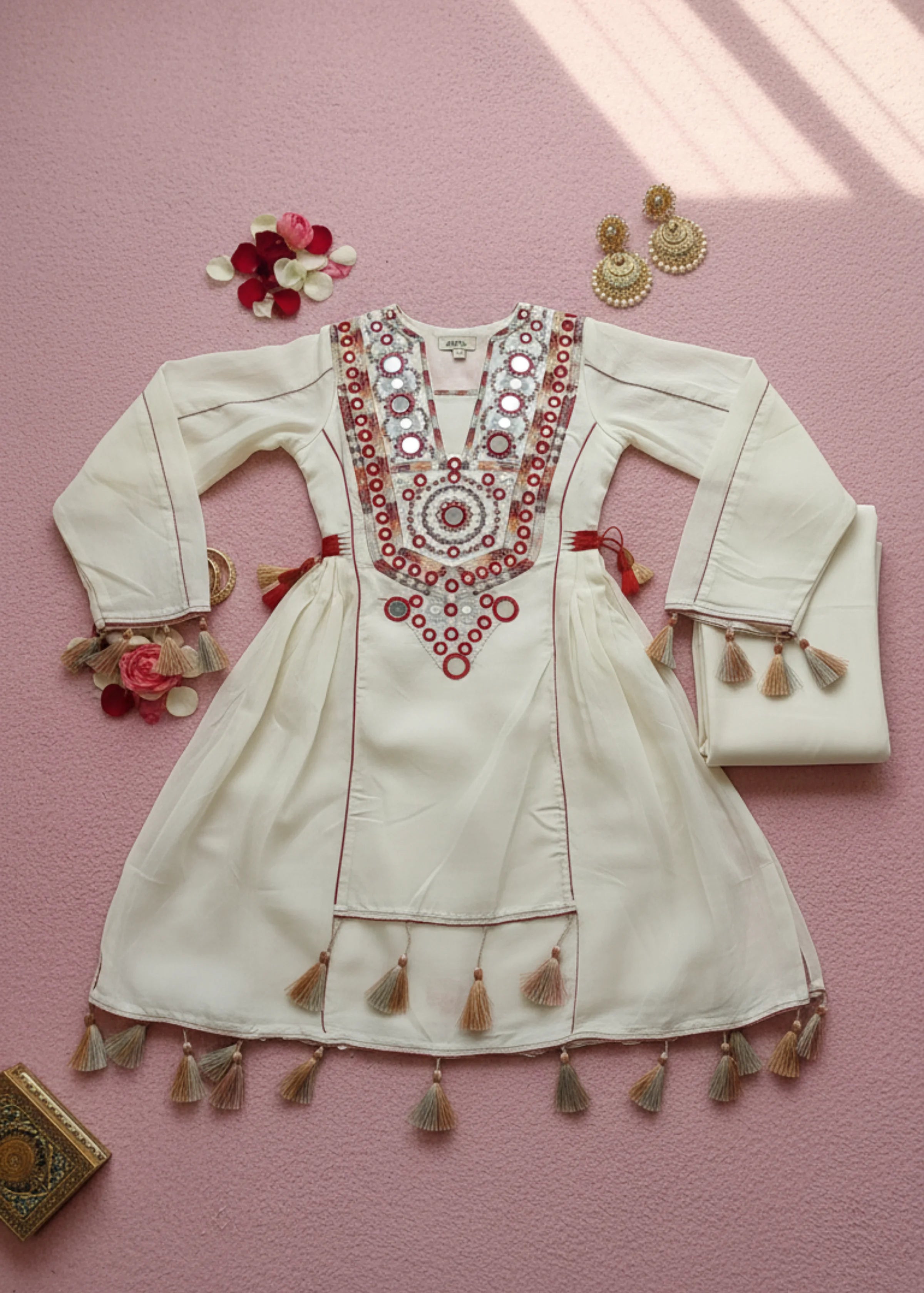 Premium White Khadi Cotton Partywear Co-ord Set