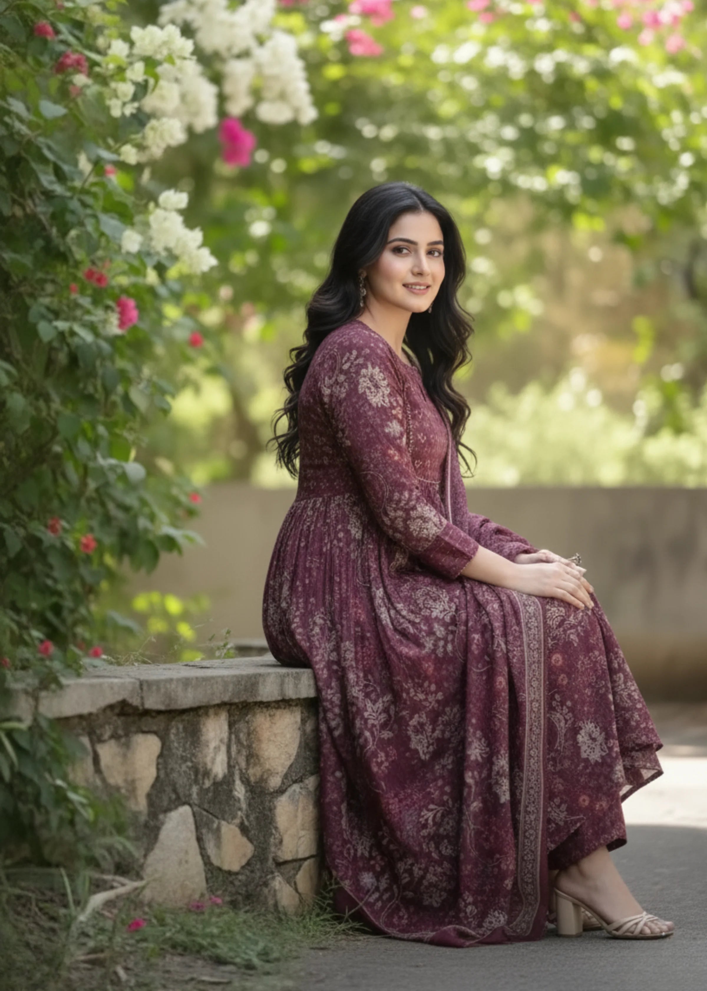 Stylish Maroon Ethnic Suit Set with Dupatta in Rayon Fabric
