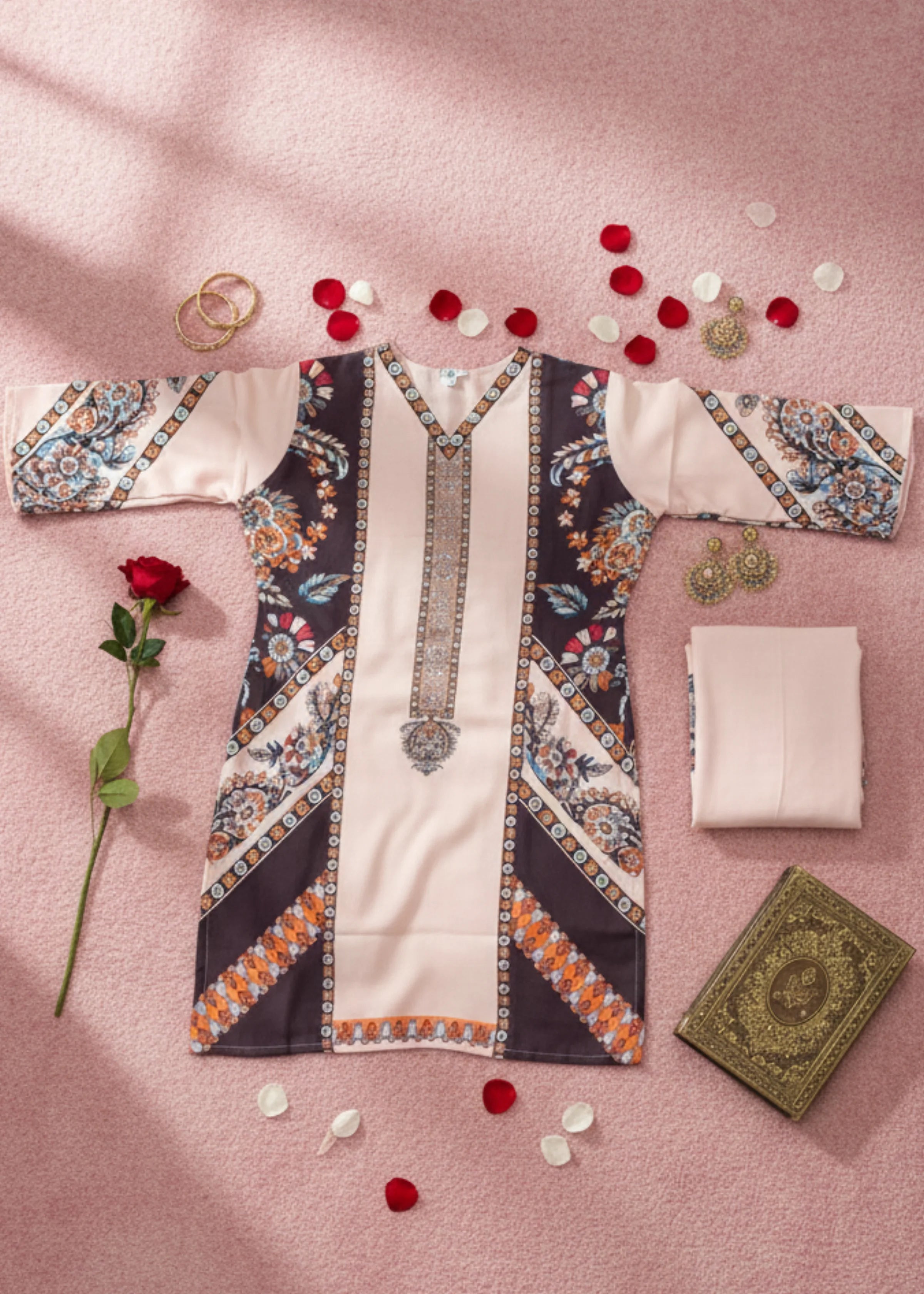 Stylish Wine and Cream Color Co-ord Set