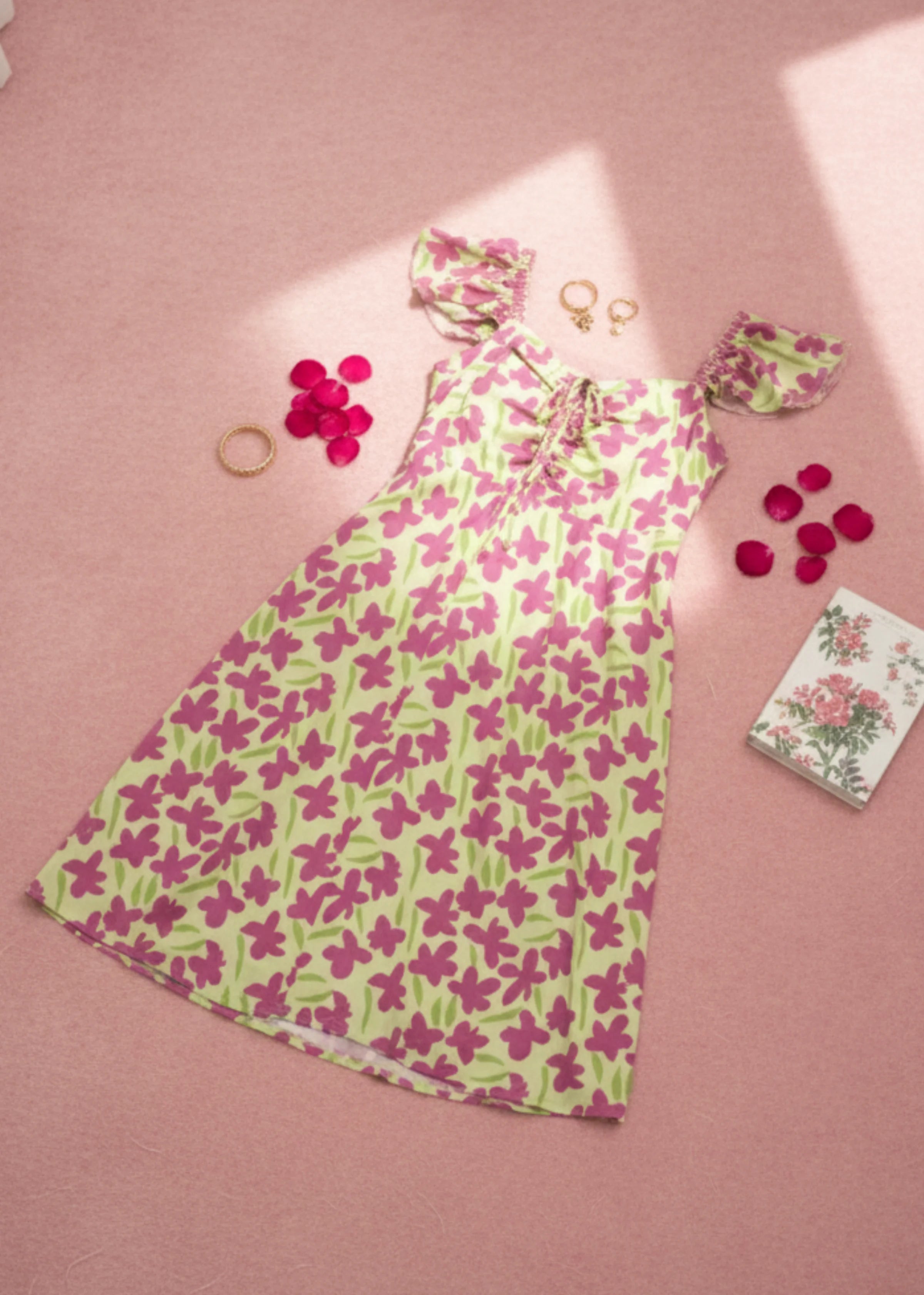 Trendy Pink Floral Georgette Dress for Women Western Wear